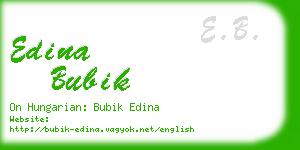 edina bubik business card